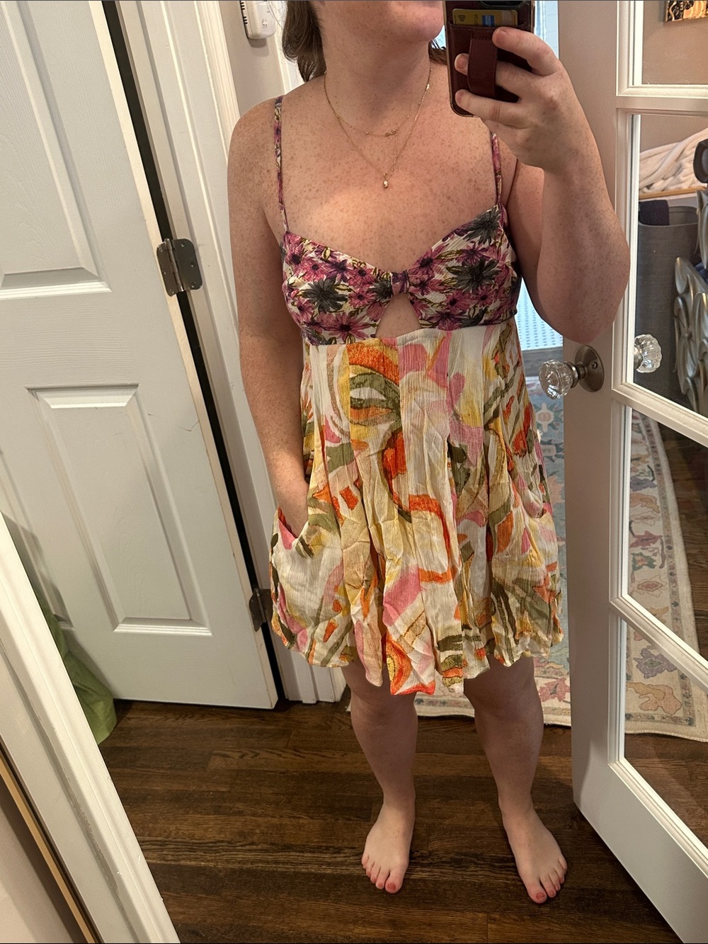 Free People Rows of Flowers Shorts Romper